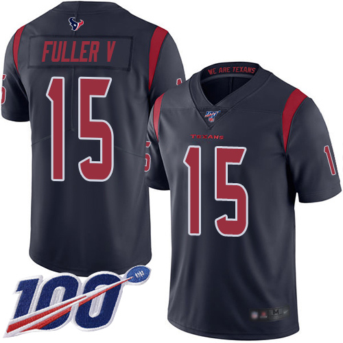 Houston Texans Limited Navy Blue Men Will Fuller V Jersey NFL Football #15 100th Season Rush Vapor Untouchable